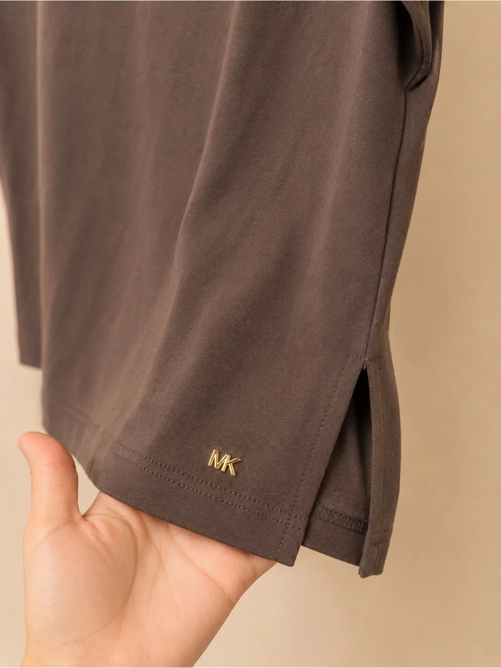 Michael Kors Brown Ruffle Short-Sleeve Tee-Brabd New✨✨